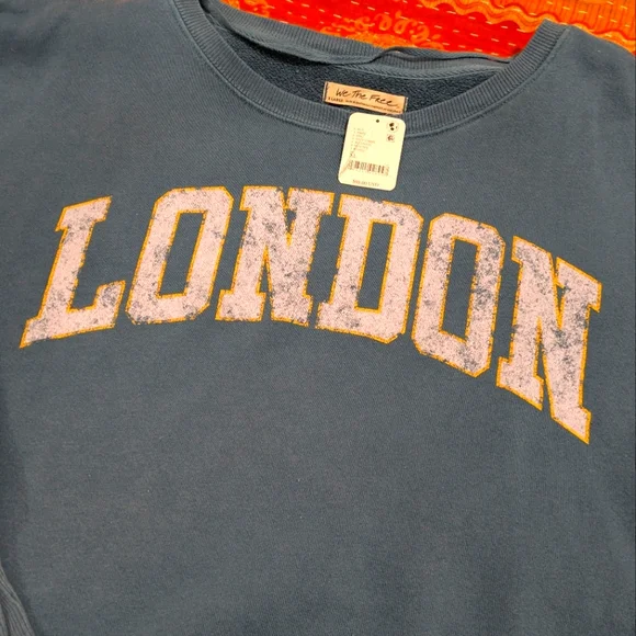 NWT Free People We The Free Graphic Camden in Navy Combo London, XL - Picture 5 of 8